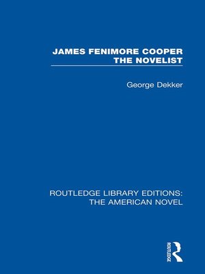 cover image of James Fenimore Cooper the Novelist